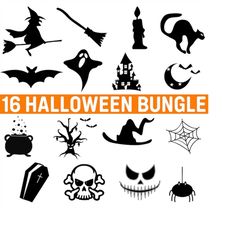 Halloween SVG Bundle, Spooky SVG, Pumpkin SVG, Boo Svg, Witchy Svg, Ghost Svg, Png, Svg Files For Cricut, Sublimation De