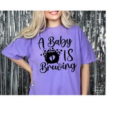 A Baby Is Brewing SVG, PNG, Hallowen Pregnancy Announcement Shirt Svg, Fall Baby Announcement Shirt Svg, Halloween Pregn