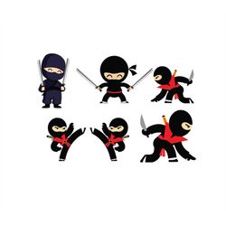 NINJA SVG FILES For Cricut, Cute Ninja Clipart Files, Ninja Silhouette For Cricut, Ninja Clip Art