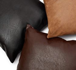 Genuine Leather Set Of 3 Pillow Cover Original Cowhide Pillow Leather Throw Pillow Pillow Set Luxury Pillow Cases antiqu