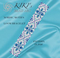 Bead loom pattern Nordic motifs winter mood LOOM bracelet pattern design in PDF instant download