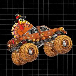 Turkey Riding Monster Truck Png, Monster Truck Thanksgiving Png, Funny Thanksgiving Png, Turkey Monster Truck