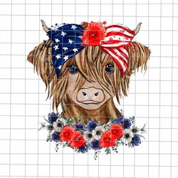 Highland Cow 4th Of July Png, Cow 4th Of July Png, Funny Cow Usa Png, America Eagle Png, Eagle Mullet Png, Fourth of Jul