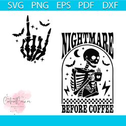 Nightmare Before Coffee Halloween SVG Graphic Design File