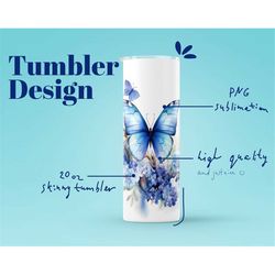 Butterfly tumbler, skinny tumbler, picture tumbler wrap, tumbler wrap png, tumbler designs, 20 oz skinny tumbler, tumble
