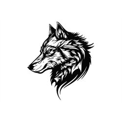 WOLF TRIBAL SVG, Wolf Head Svg, Wolf Clipart, Wolf Head Svg Cut File For Cricut, Wolf Face Tattoo svg