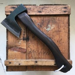 KR Hand Made Axe,Gifts for Men,Multi-functional Camping Axe w/Leather Sheath,for Fathers Day Birthday Xmas Valentines.