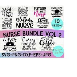 Nursing Svg Bundle, Nurse Life Svg, Nursing Svg, Nurse Decals, Dxf Eps Png, Silhouette, Cricut, Digital, RN Svg, Nurse Q