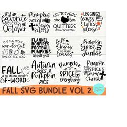 Fall Svg Bundle, Fall Quote Svg Png Cutting Files For Silhouette Cameo Cricut, Autumn Svg , Pumpkin Spice SVG, Thankful