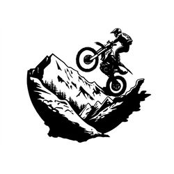 MOTOCROSS RIDER SVG, Motocross Rider Svg Files For Cricut, Motocross Rider Clipart, Mountain Svg