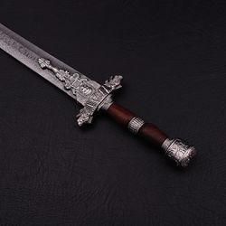Custom HAND Forged D2 Steel Viking Sword, Best Quality hunting swords handmade swords with leather sheath.