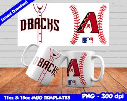 Diamondbacks Mug Design Png, Sublimate Mug Template, Diamondbacks Mug Wrap, Sublimate Baseball Design, Instant Download