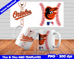 Orioles Mug Design Png, Sublimate Mug Template, Orioles Mug Wrap, Sublimate Baseball Design Png, Instant Download
