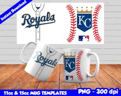 Royals Mug Design Png, Sublimate Mug Template, Royals Mug Wrap, Sublimate Baseball Design Png, Instant Download