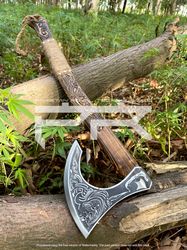Personalized Viking Hand Forged Hatchet Carbon Steel Axe Wooden Box Gifts For Him Wedding Groomsmen Gifts Birthday Gifts
