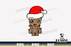 Groot with Santa Hat svg files for Cricut Silhouette Guardians of the Galaxy PNG Sublimation Christmas