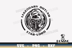 Legendary Outlaw Star Lord Head SVG Cut Files Cricut Guardians of the Galaxy PNG image Superhero DXF