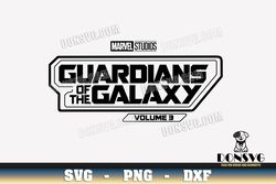 Guardians of the Galaxy Volumen 3 Logo SVG Marvel Studios png clipart for T-Shirt Design Movie Cricut files