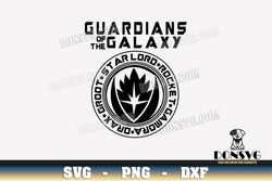 Guardians of the Galaxy Symbol Names SVG Cut Files Cricut GOTG Badge PNG image Marvel Logo DXF file