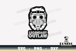 Star Lord Legendary Outlaw SVG Guardians of the Galaxy png clipart Design Peter Quill Helmet Cricut files