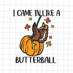 I Came In Like A Butterball Svg, Funny Turkey Thanksgiving Svg, Thanksgiving Quote Svg, Turkey Thanksgiving Svg