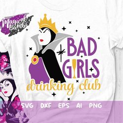 Bad Girls Drinking Club SVG, Wicked Wasted Svg, Chillin Villain Svg, Perfectly Wicked Svg, Drink Party Svg, Mouse Ears S