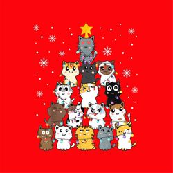 Cat Xmas Tree Png, Cat Christmas Tree Png, Funny Cute Cat Xmas Png, Cat Santa Png, Cat Light Png