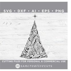Swirl Star Christmas Tree SVG / Christmas Tree SVG / Holiday SVG / xmas svg- Cutting files for Silhouette & Cricut svg/d