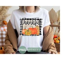 Thankful png, buffalo plaid fall png, painted pumpkin png, welcome fall sublimation
