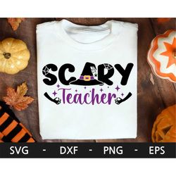 Scary Teacher svg, Ghost svg, Halloween svg, Teacher shirt, Trick or Treat svg, Funny Halloween png, svg file for cricut