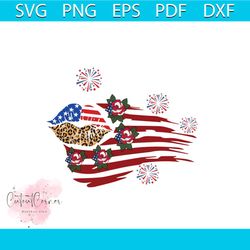 vintage american flag lips rose svg digital cricut file