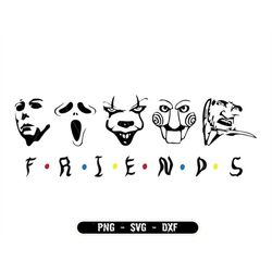 Friends Horror Character svg, Horror svg, Horror friends svg, Halloween svg, Cricut cut files, Instant download, Png, Sv