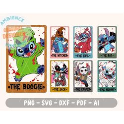 Bundle Halloween Characters Tarot Card SVG, Halloween Horror Movie Png, Trick Or Treat Png, Spooky Vibes, Png, Svg, Dxf,