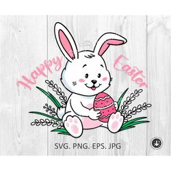 Easter Bunny SVG, Bunny SVG, Spring Svg, Easter Egg Svg Easter Baby Bunny Png Rabbit flowers svg Nursery Clipart Easter
