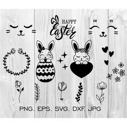 Easter Clipart Easter SVG bundle Easter Bunny Svg Easter Egg Svg Easter Baby Bunny Png Nursery Clipart digital download