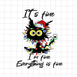 It's Fine I'm Fine Everything Is Fine Gnome Png, Christmas Cat Light Png, Christmas Teacher Png, Teacher Cat Png, Cat Xm