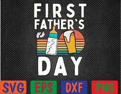 Mens Mens First Father's Day Beer Baby Bottle Daddy 2022 Dad Joke Svg, Eps, Png, Dxf, Digital Download