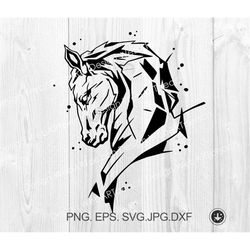 Horse SVG DXF PNG File geometric horse svg Cut File for Cricut and Cut Machines Commercial Personal Use Silhouette Vecto