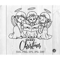 Christmas angels Svg,Angels sing a song svg,png. Three cute little angels,jpeg,png,svg,DIGITAL STAMP scrap booking,Clipa