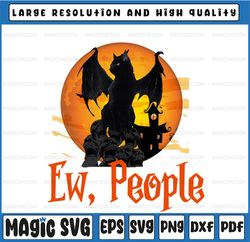 Ew People Black Cat Png, Bat Wings Halloween Png, Funny Cat Png, Sublimation Design, Digital Download
