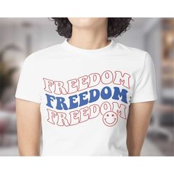 Freedom Svg, Wavy Svg, Retro Text, Retro Svg, Patriotic Shirt Svg, Clipart, Smiley Face Svg, T Shirt Svg, Freedom Png, S