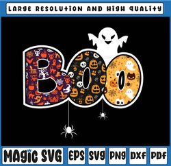 Funny Boo with Ghost and Pumpkins Png, Hallowen Boo Png Sublimation , Pumpkin Clipart, Boo Halloween Png Sublimation Des
