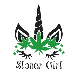 Stoner Girl Svg, Trending Svg, Unicorn Svg, Cannabis Svg, Cannabis Unicorn, Unicorn Lovers Clipart, Silhouette Svg