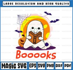 Booooks Ghost Svg, Ghost Books Svg, Halloween Ghost Svg, Librarian Svg, Book Lover Svg, Halloween Party Teacher