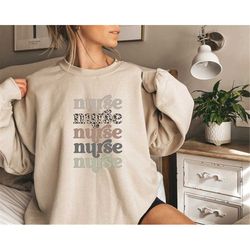 nurse sweatshirt - gift for school nurse shirt, nurse gift, national nurses week, embroidered nurse crewneck