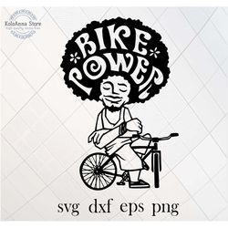 bike power svg, bike svg, cycling svg, afro hair svg, bicycle svg, vector file, cut file, silhouette, svg files for cric