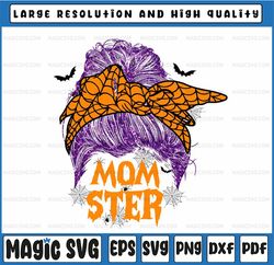 Momster Messy Bun Hair Png, Halloween Mom Png, Momster Sublimation, Momster Messy Bun png, Momster Png