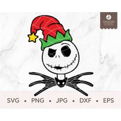 Jack Skellington Christmas SVG, Jack Skellington Santa SVG, Nightmare Before Christmas SVG, png jpg dxf eps Cricut Silho