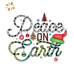 Peace On Earth Png, Christmas Png, Xmas Png, Christmas Tree Png, Christmas Hat Png