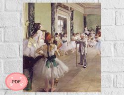 The Dance Class Cross Stitch Pattern, Edgar Degas , Ballerina , Pdf Instant Download , Famous Painting